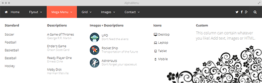 Beautiful Menu Layouts with AlphaMenu